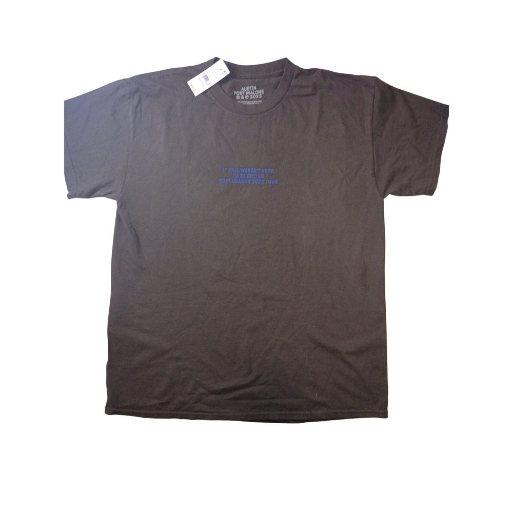 Post Malone 2023 Tour T-Shirt Austin If Yall Werent Here Brown Mens Medium NWT